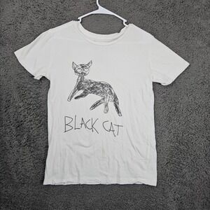 Unfortunate Portrait Black Cat Graphic Tee Women's Small Short Sleeve